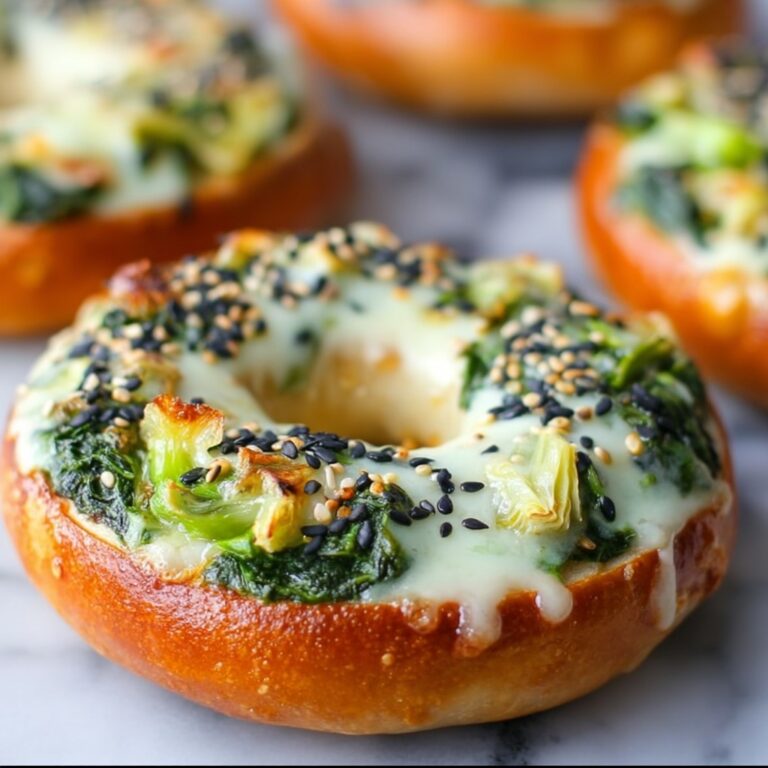 Cheesy Spinach-Artichoke Bagels Recipe