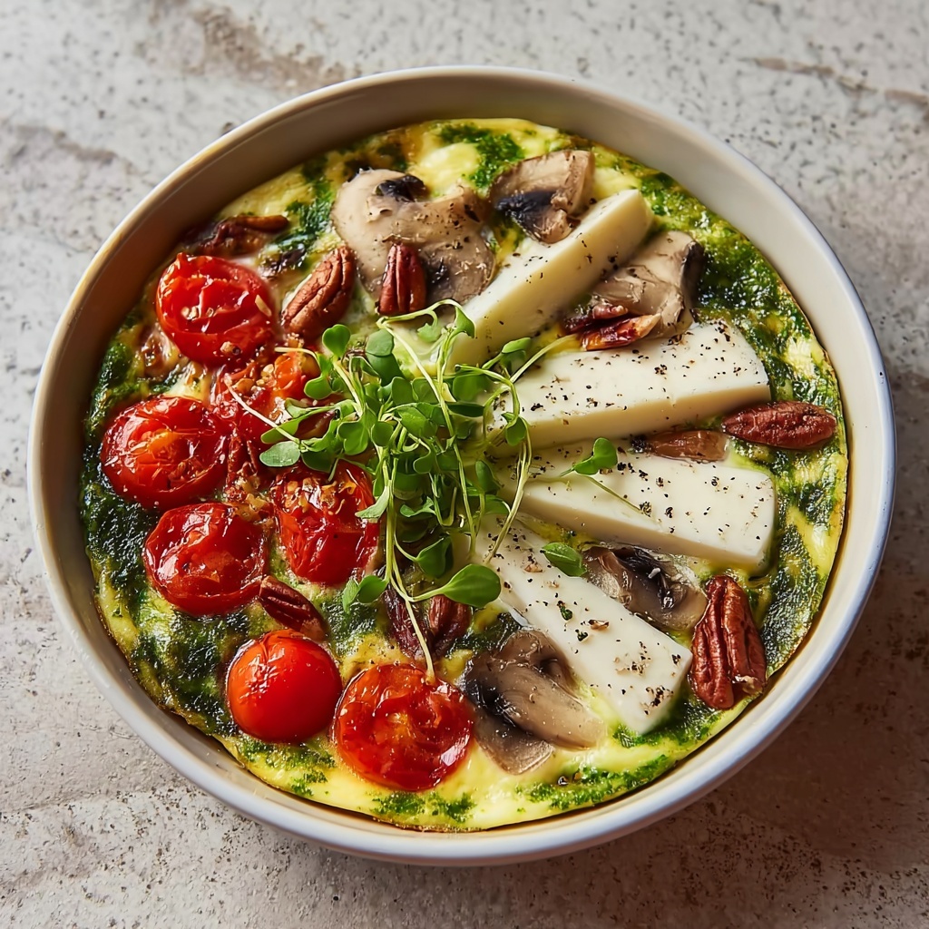 Goat's Cheese & Pesto Omelette Lunch Bowl Recipe - Recipe Image