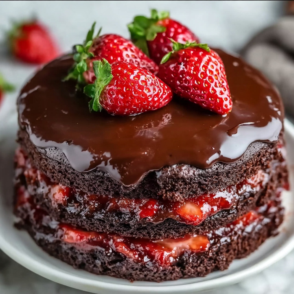 Chocolate Cake with Strawberry Filling Recipe - Recipe Image