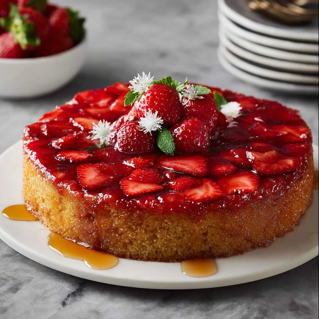 Strawberry Upside Down Cake Recipe - Recipe Image