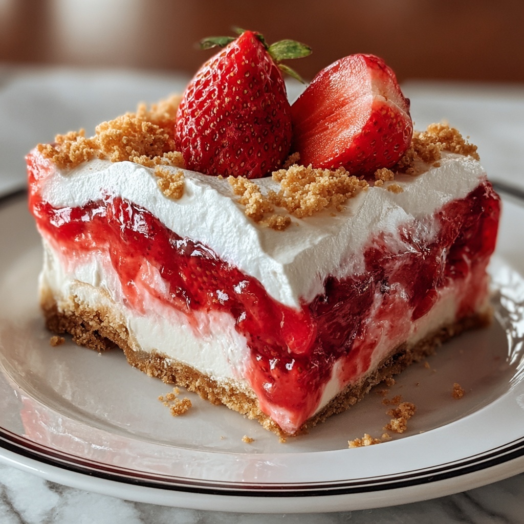 Simple No Bake Strawberry Cheesecake Lasagna Recipe - Recipe Image