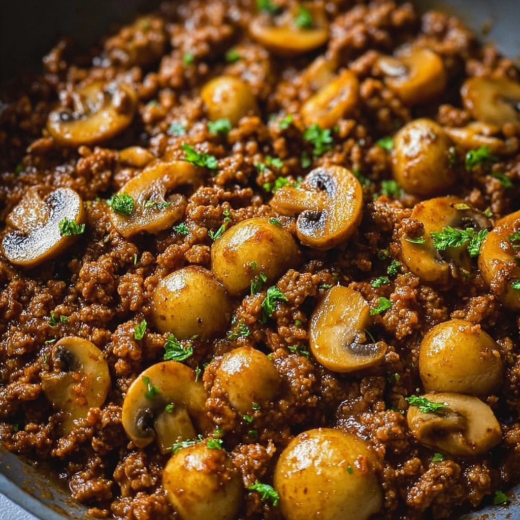 Mushroom Ground Beef Recipe - Recipe Image