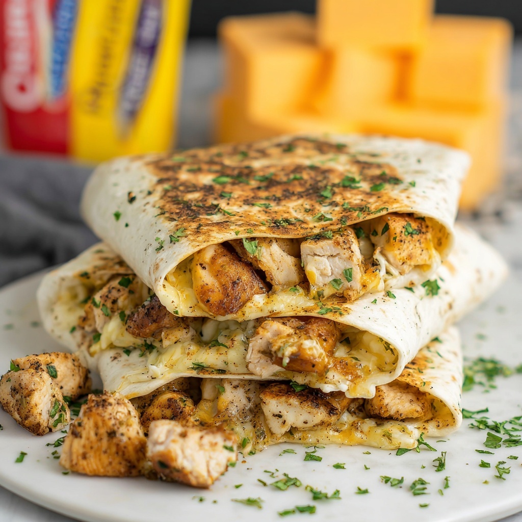 Cheesy Chicken Wraps Recipe - Recipe Image