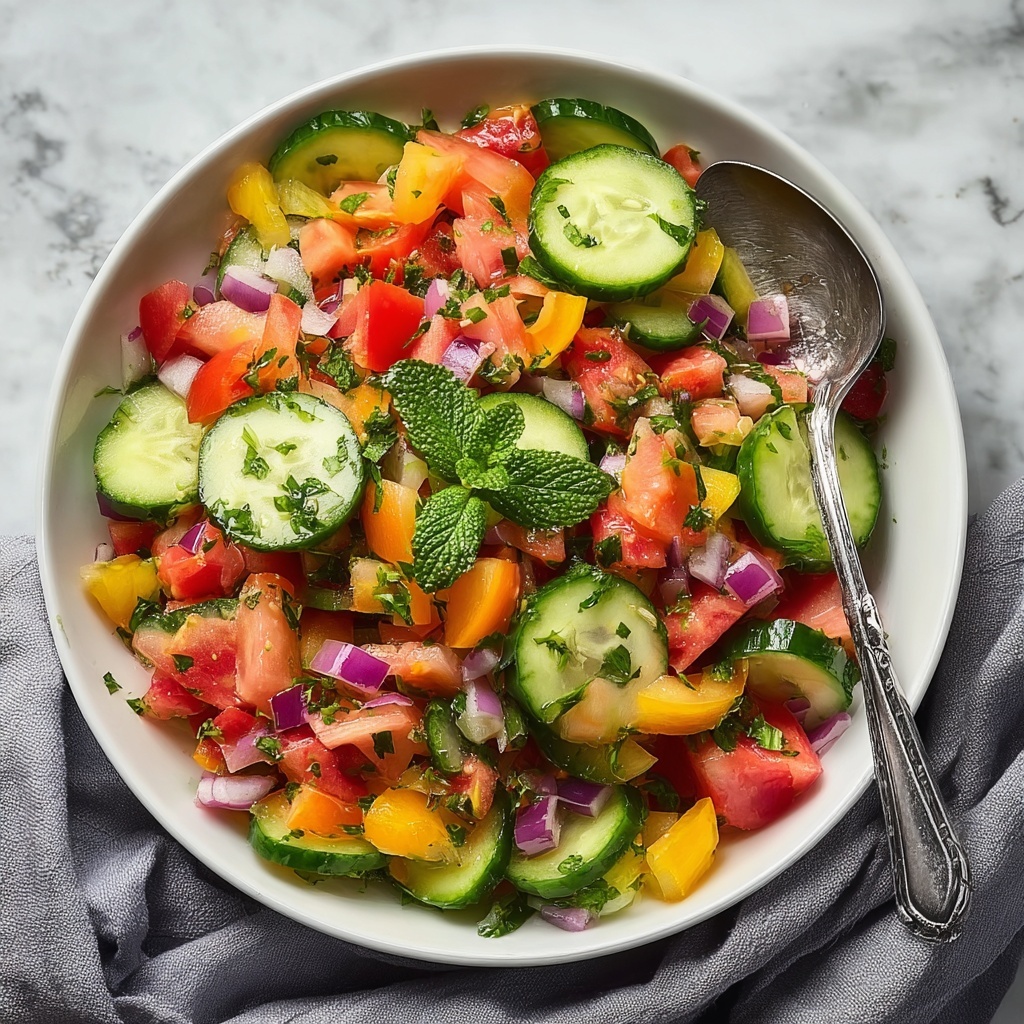 Shirazi Salad: A Fresh and Tangy Persian Delight Recipe - Recipe Image