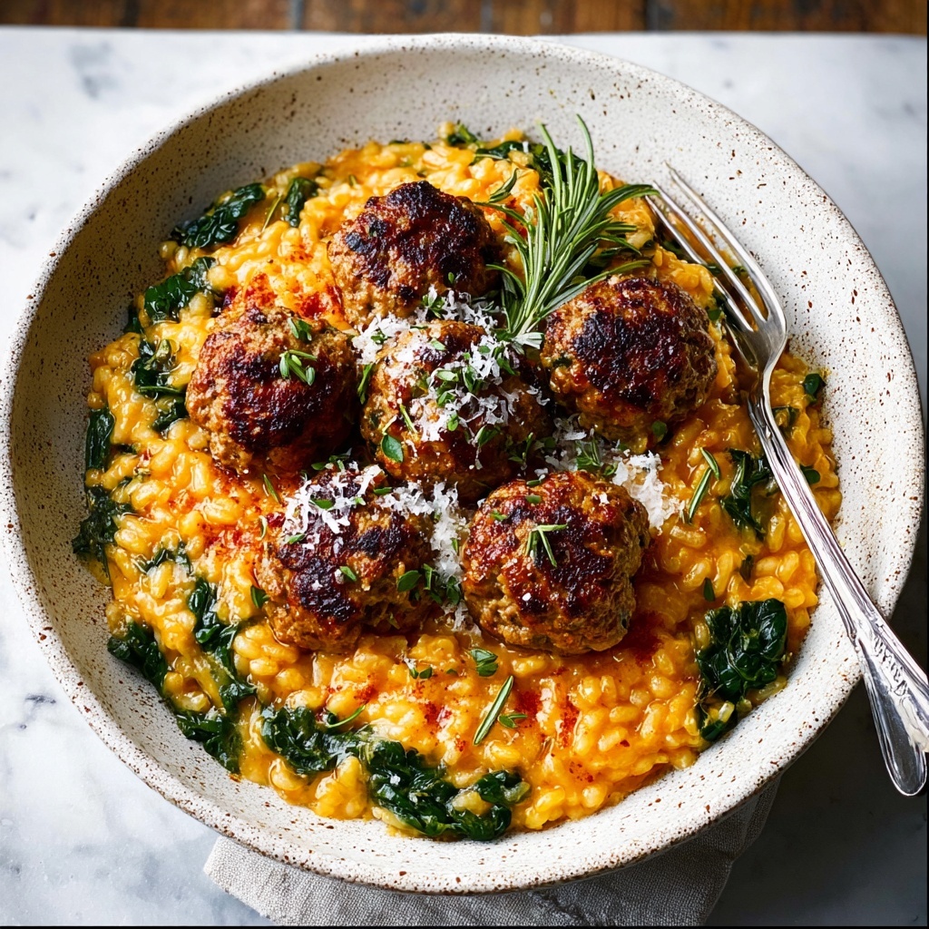 Rosemary Chicken Meatballs with Tomato Orzo Recipe - Recipe Image