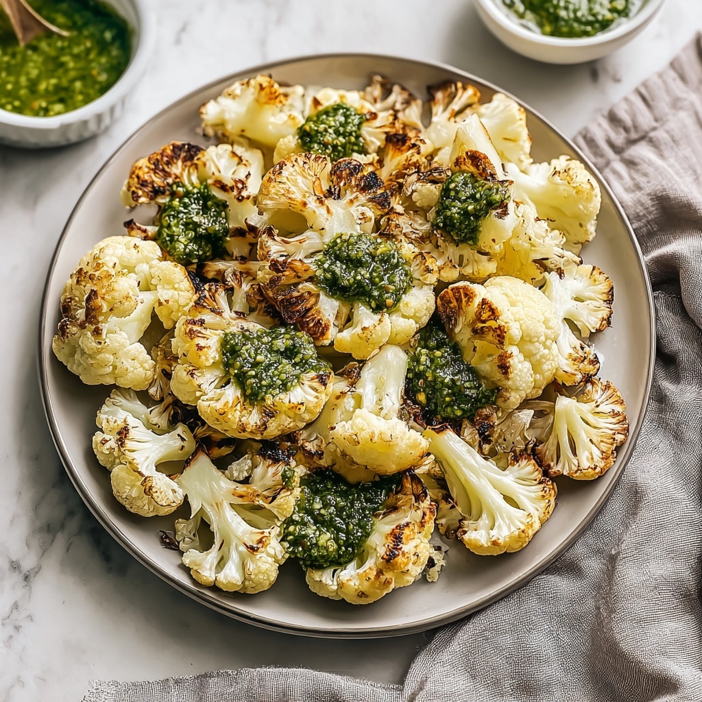 Parmesan Pesto Roasted Cauliflower Recipe - Recipe Image