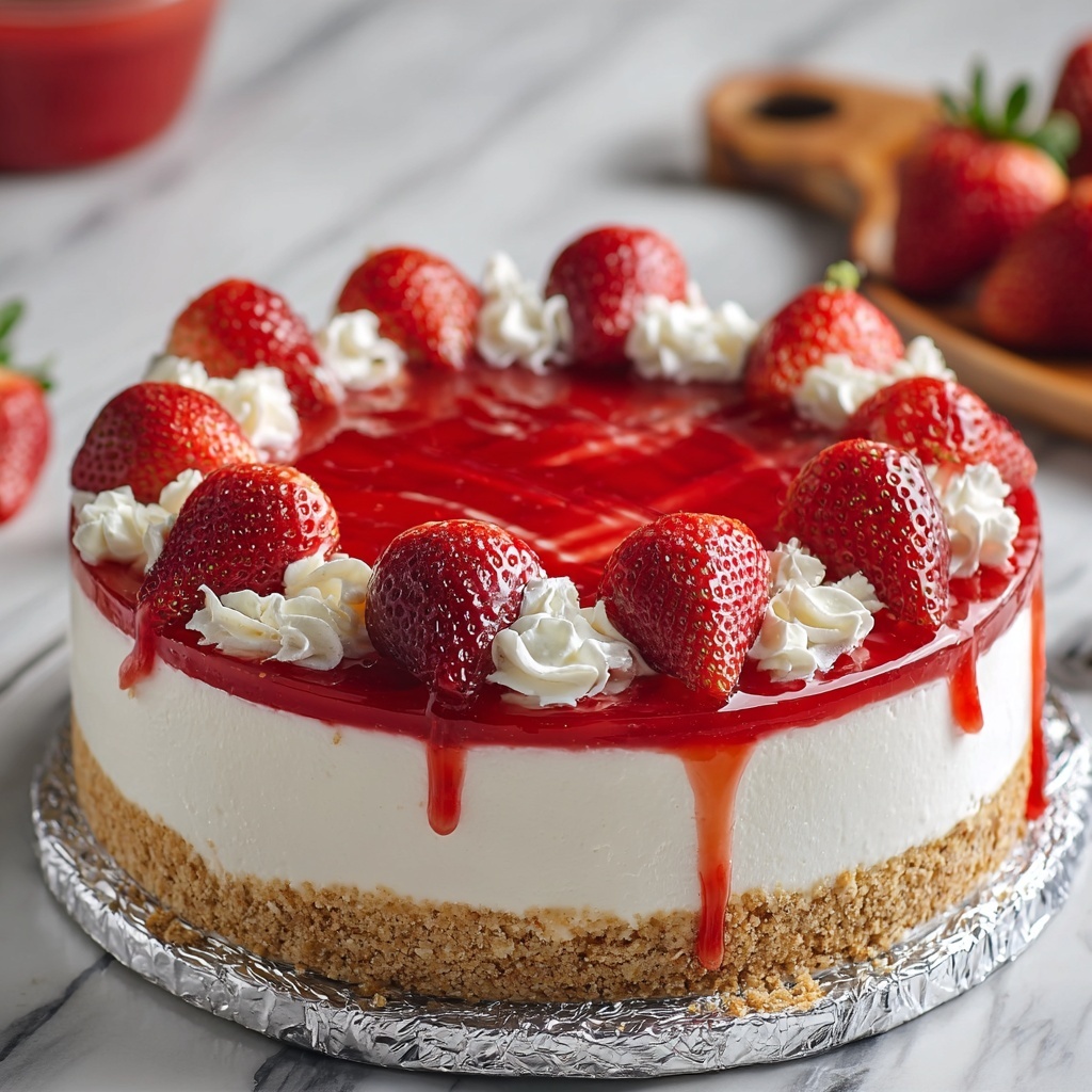 Strawberry Cheesecake Recipe with Fresh Strawberry Sauce Recipe - Recipe Image