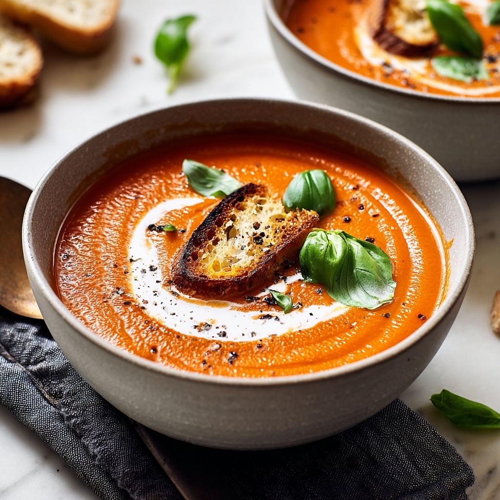 Creamy Tomato Basil Soup Recipe - Recipe Image