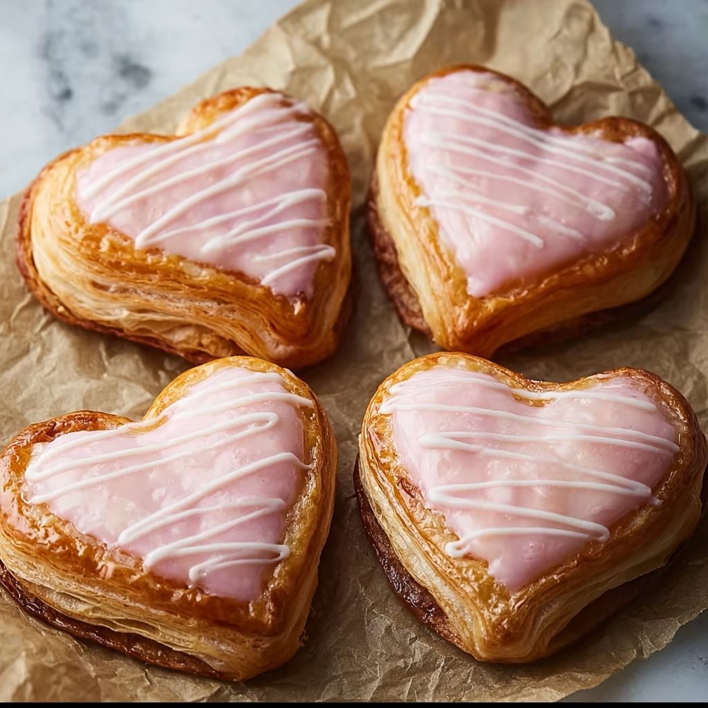 Puff Pastry Hearts with Icing Recipe - Recipe Image