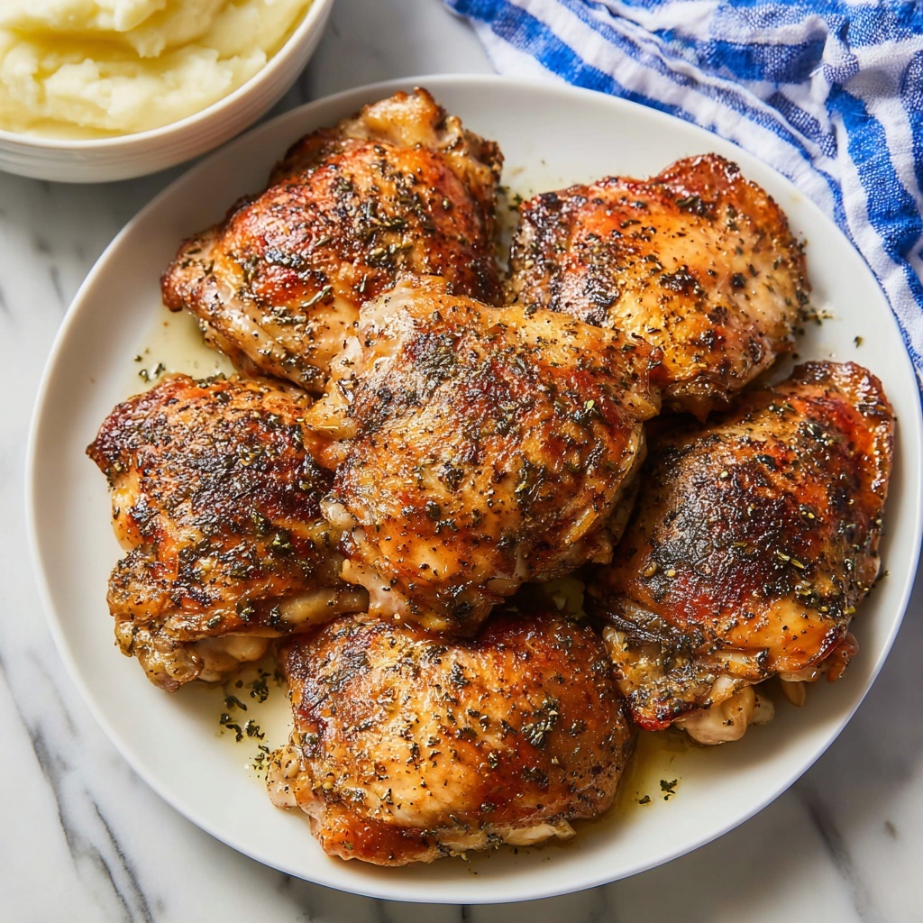 Garlic Parmesan Crispy Chicken Thighs Recipe - Recipe Image