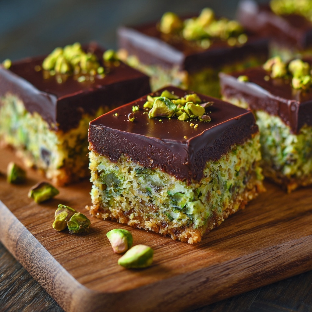 Chocolate and Pistachio Bars Recipe - Recipe Image