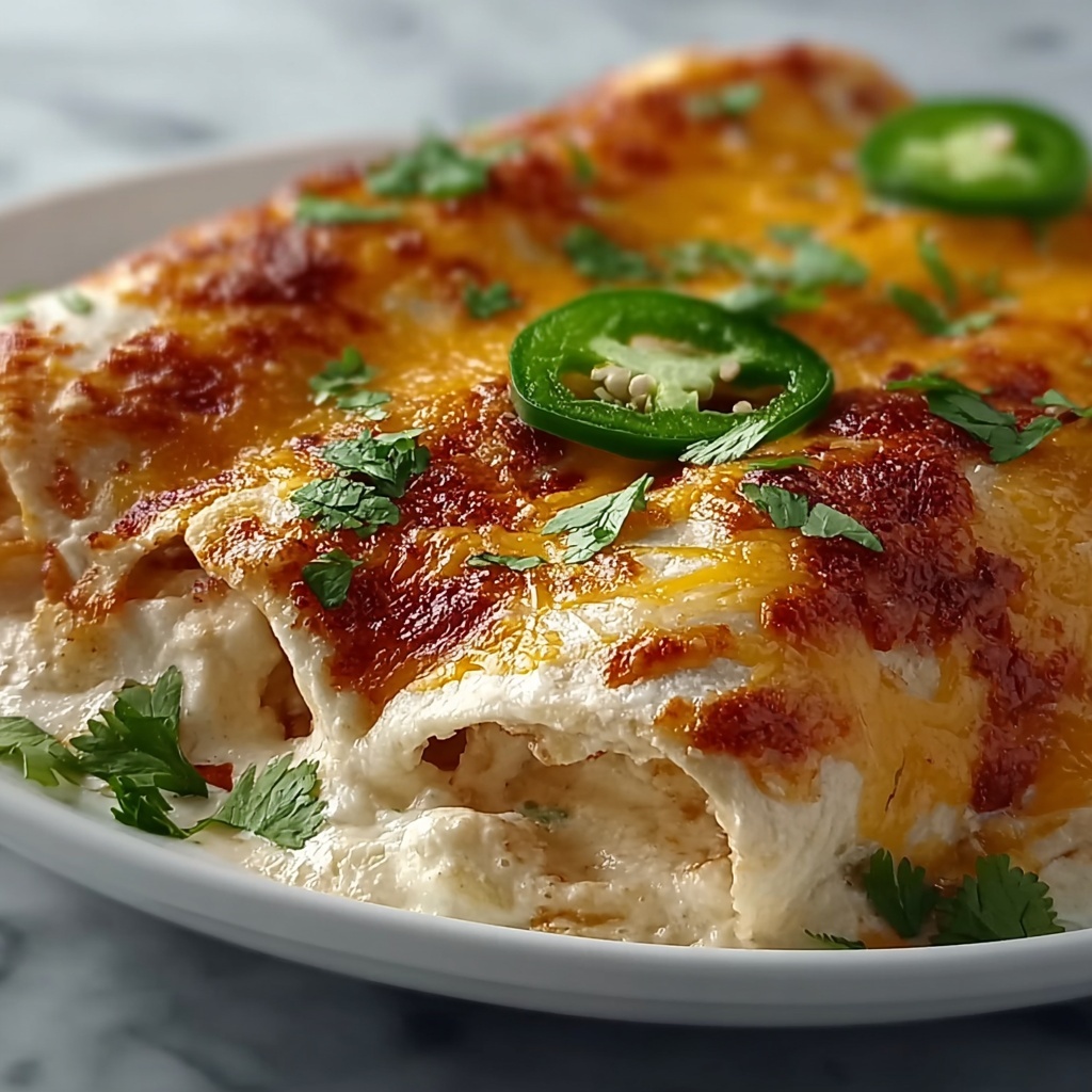 Jalapeño Popper Cheesy Chicken Enchiladas with Creamy Sauce Recipe - Recipe Image
