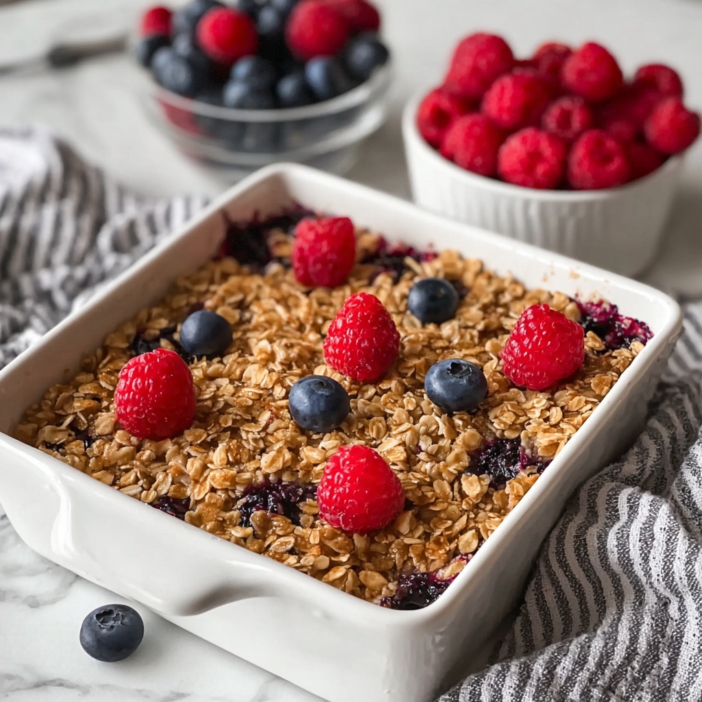Healthy Baked Oatmeal with Fruit and Nuts Recipe - Recipe Image