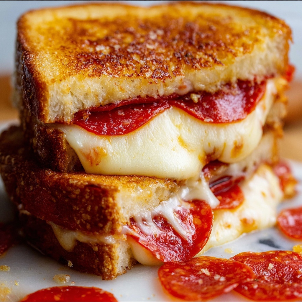 Pepperoni Pizza Grilled Cheese Recipe - Recipe Image