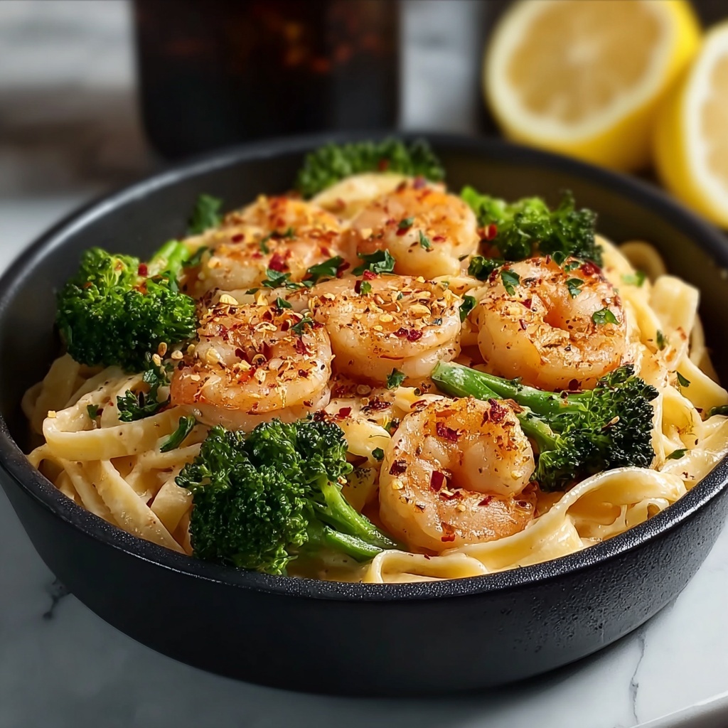 Lemon Pepper Shrimp and Broccoli Pasta Recipe - Recipe Image