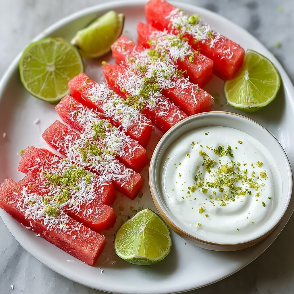 Watermelon Fries with Coconut Lime Dip Recipe - Recipe Image