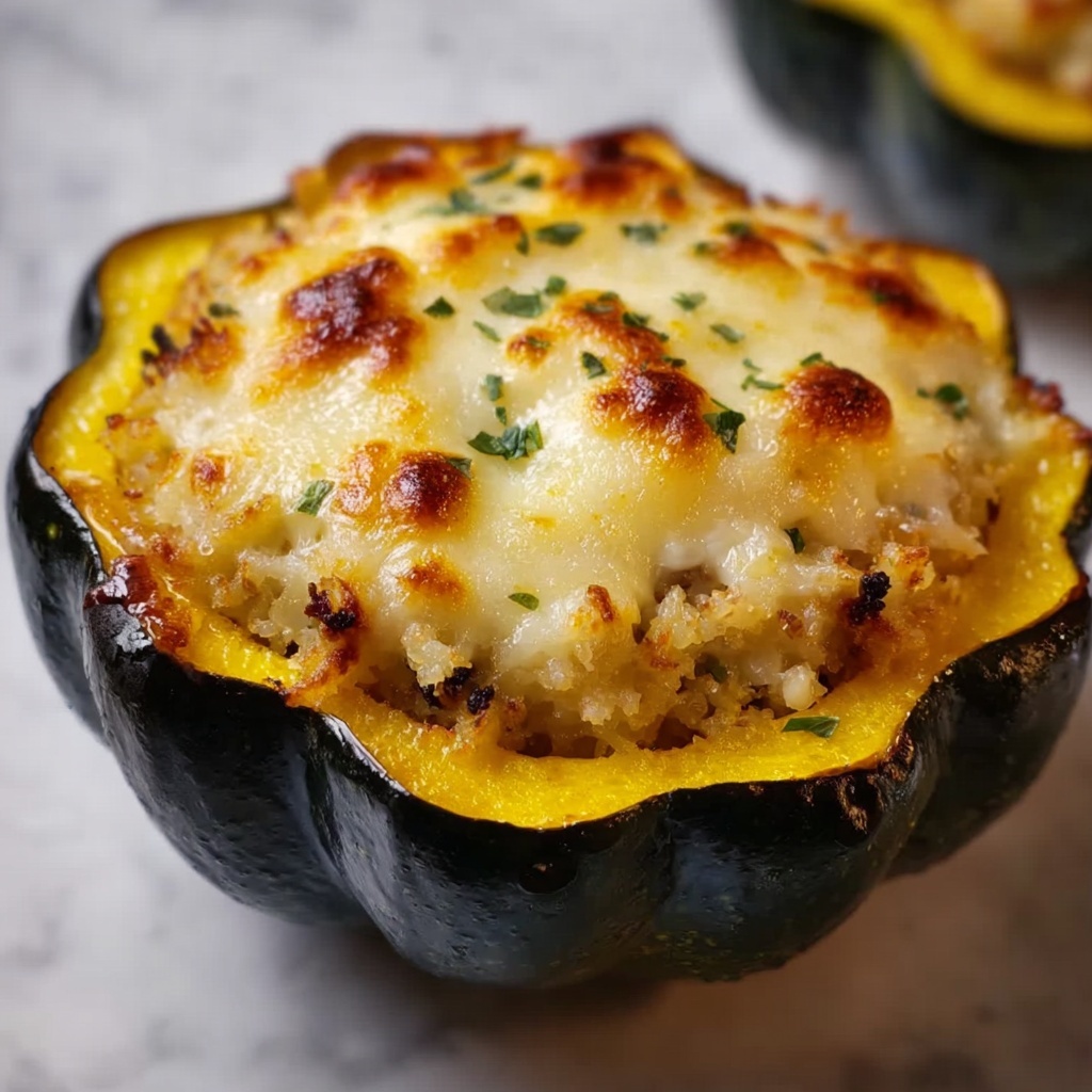 Stuffed Acorn Squash with Sausage, Apple, Cranberries, and Nuts Recipe - Recipe Image