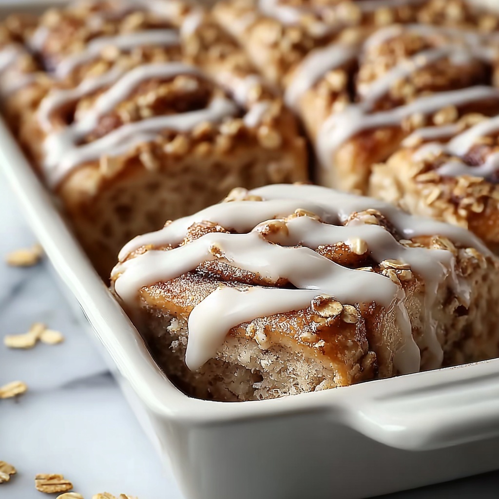 High-Protein Cinnamon Roll Baked Oatmeal Recipe - Recipe Image