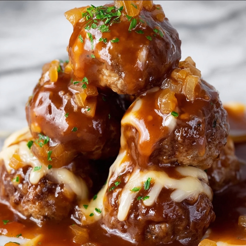 Slow Cooker French Onion Meatballs Recipe - Recipe Image