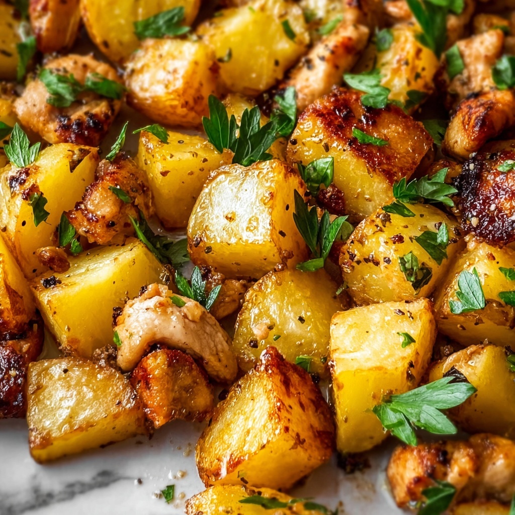 Oven-Baked Diced Chicken and Potatoes with Herbs Recipe - Recipe Image
