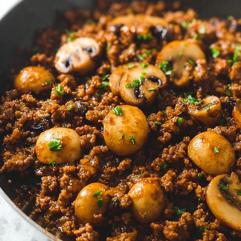 Mushroom Ground Beef Recipe - Recipe Image