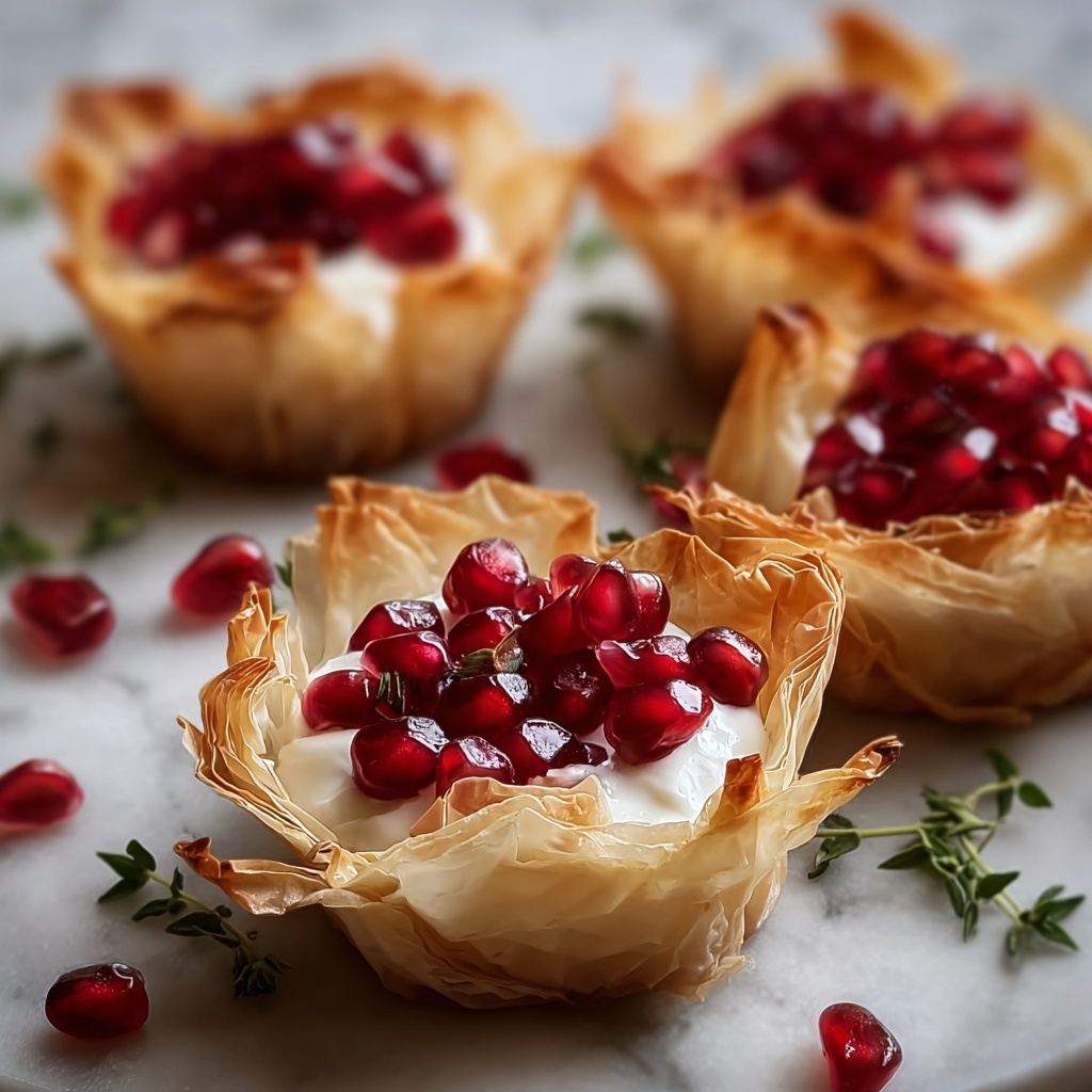 Pomegranate and Goat Cheese Phyllo Bites Recipe - Recipe Image