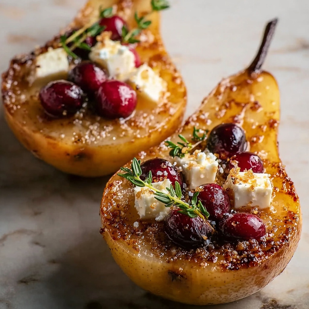 Baked Pears with Goat Cheese, Honey, and Cranberries Recipe - Recipe Image