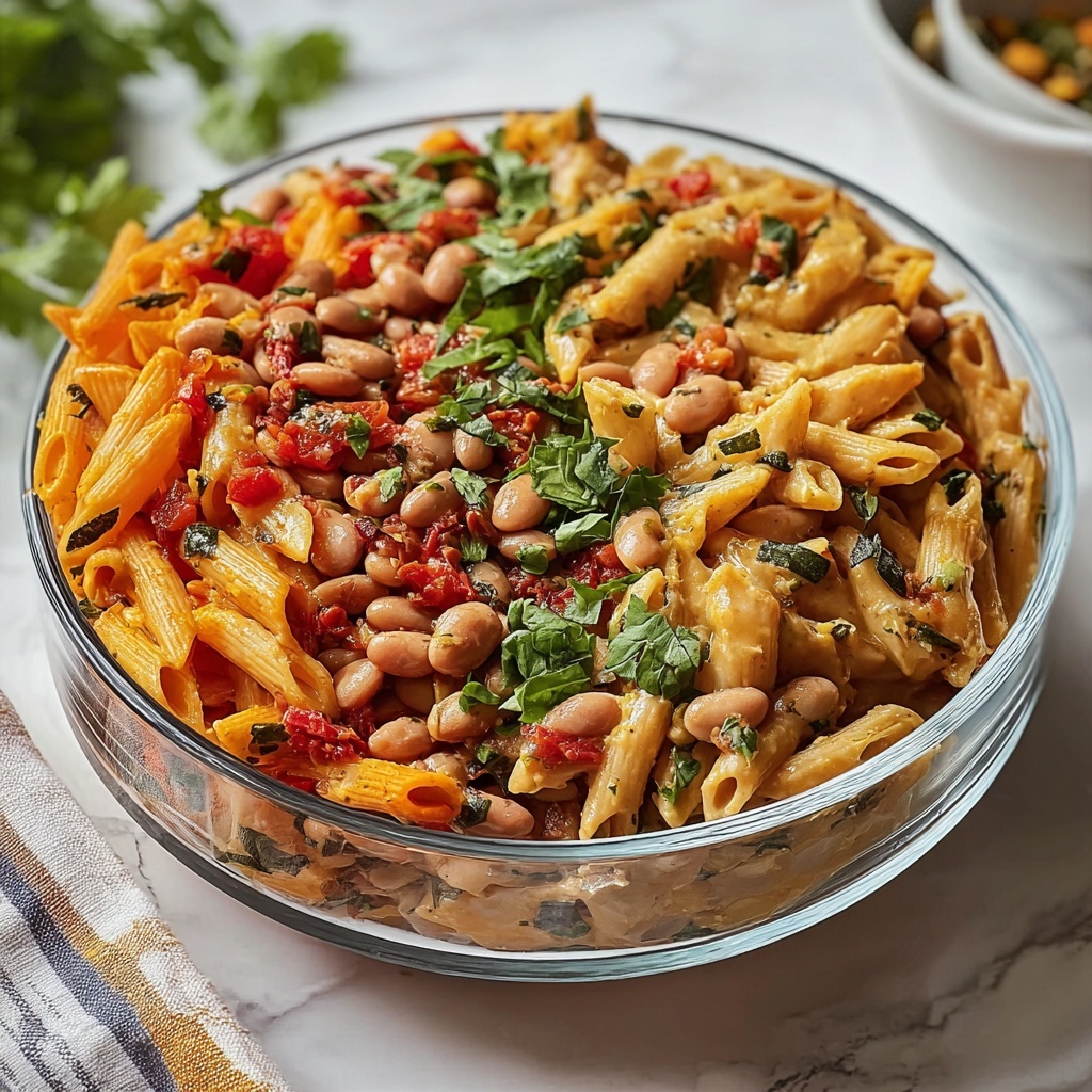 Marry Me Pasta with Sun-Dried Tomatoes, Butter Beans, and Cashew Cream Recipe - Recipe Image