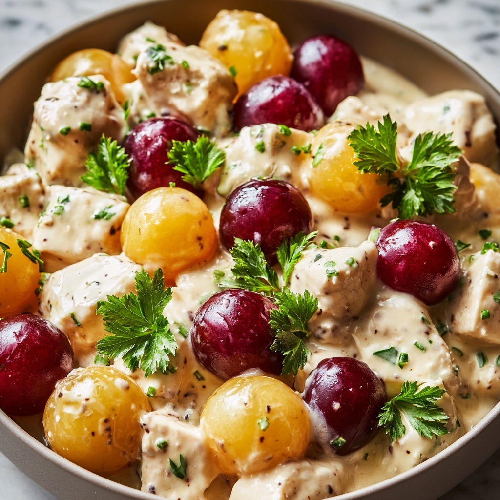 Grape and Chicken Salad with Toasted Nuts on Croissants Recipe - Recipe Image