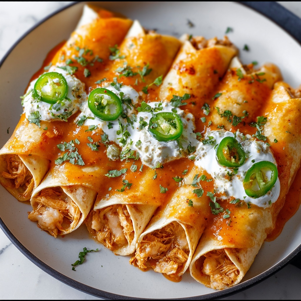 Jalapeño Cream Cheese Chicken Taquitos with Buffalo Sauce Recipe - Recipe Image
