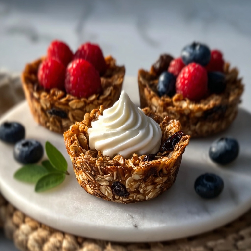Healthy Granola Cups with Yogurt and Fresh Berries Recipe - Recipe Image