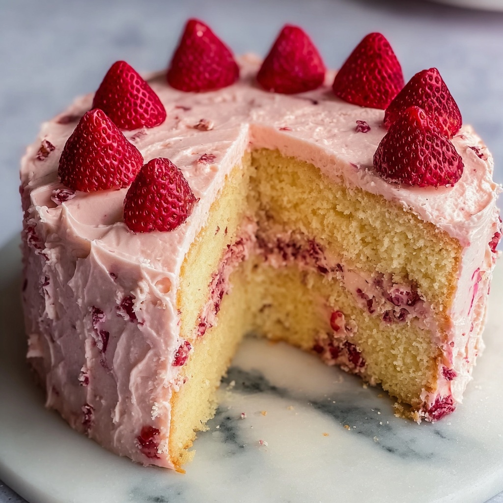 Strawberry Cheesecake Pound Cake with Strawberry Cream Cheese Frosting Recipe - Recipe Image