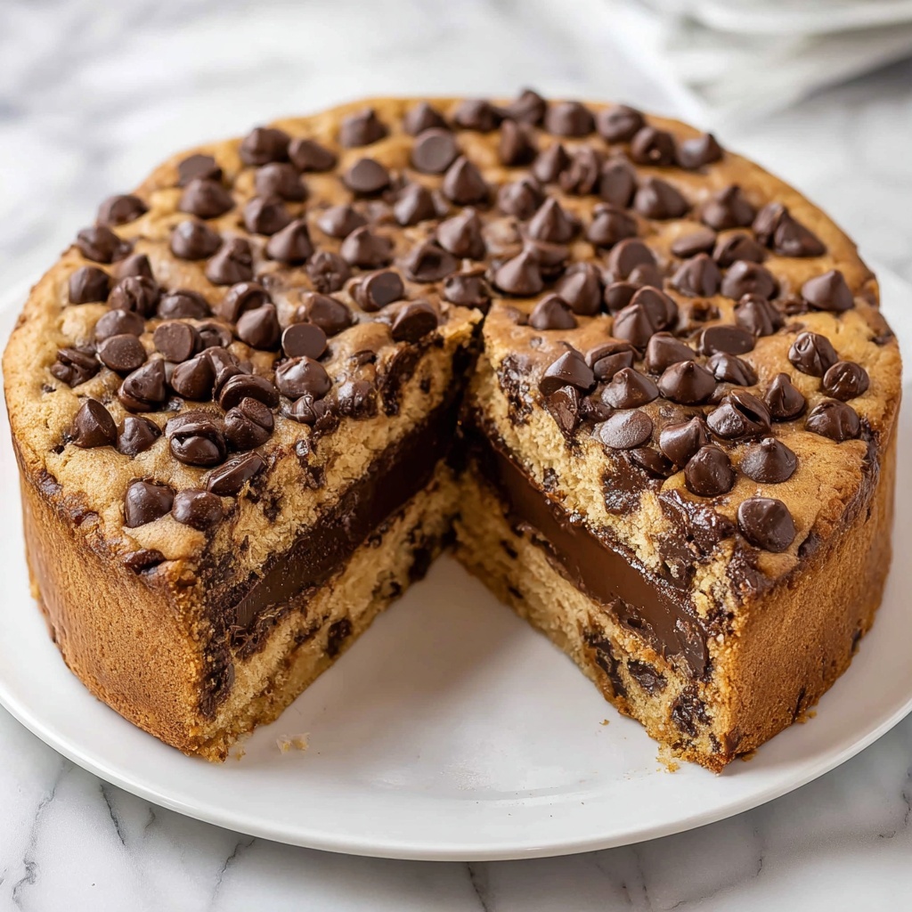 Nutella Stuffed Cookie Pie Recipe - Recipe Image