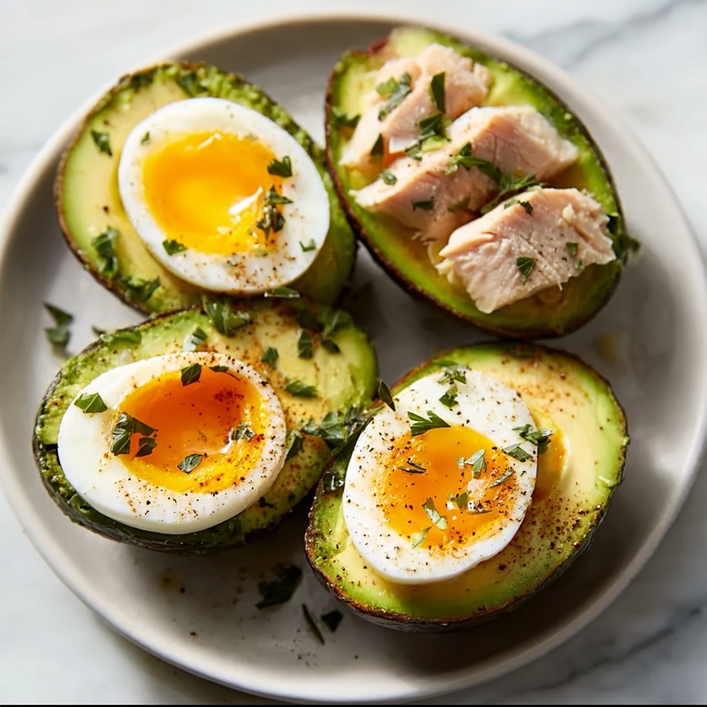 Baked Avocado Eggs with Turkey Slices Recipe - Recipe Image