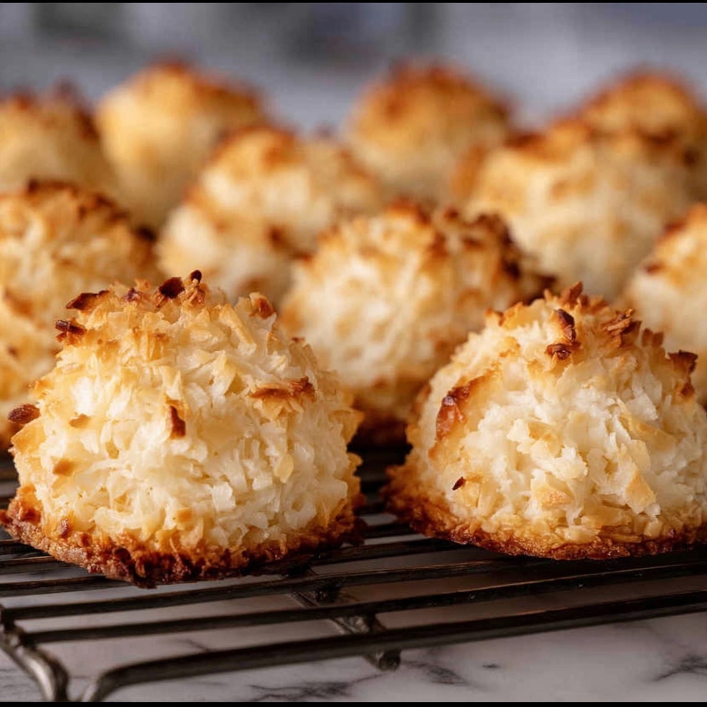 Coconut Macaroons with Optional Chocolate Drizzle Recipe - Recipe Image