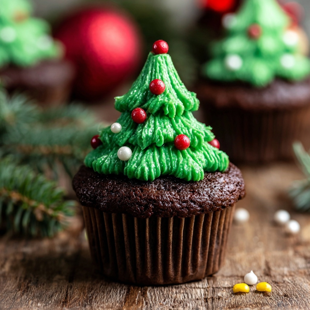 Christmas Tree Brownie Cups Recipe - Recipe Image