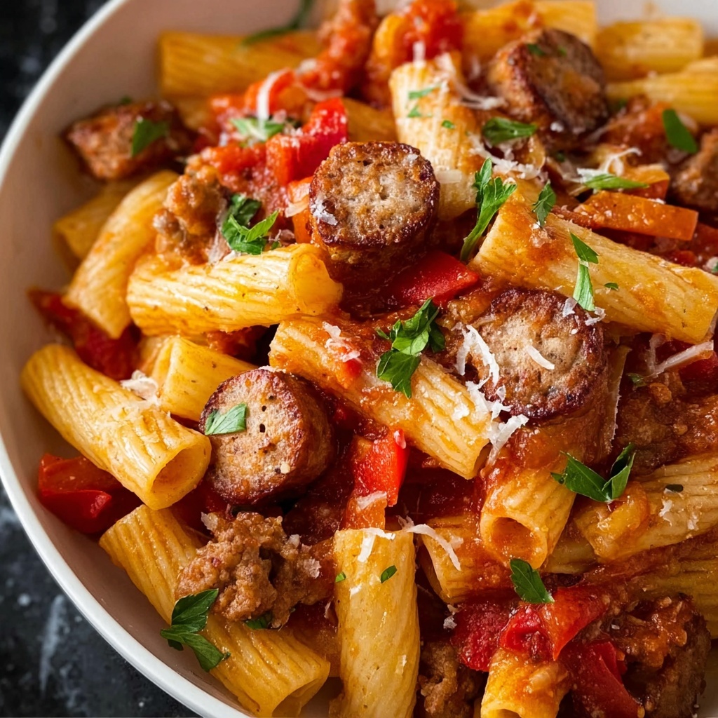 Sweet Pepper and Sausage Pasta Recipe - Recipe Image
