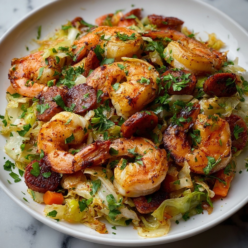 Fried Cabbage with Shrimp & Sausage Recipe - Recipe Image