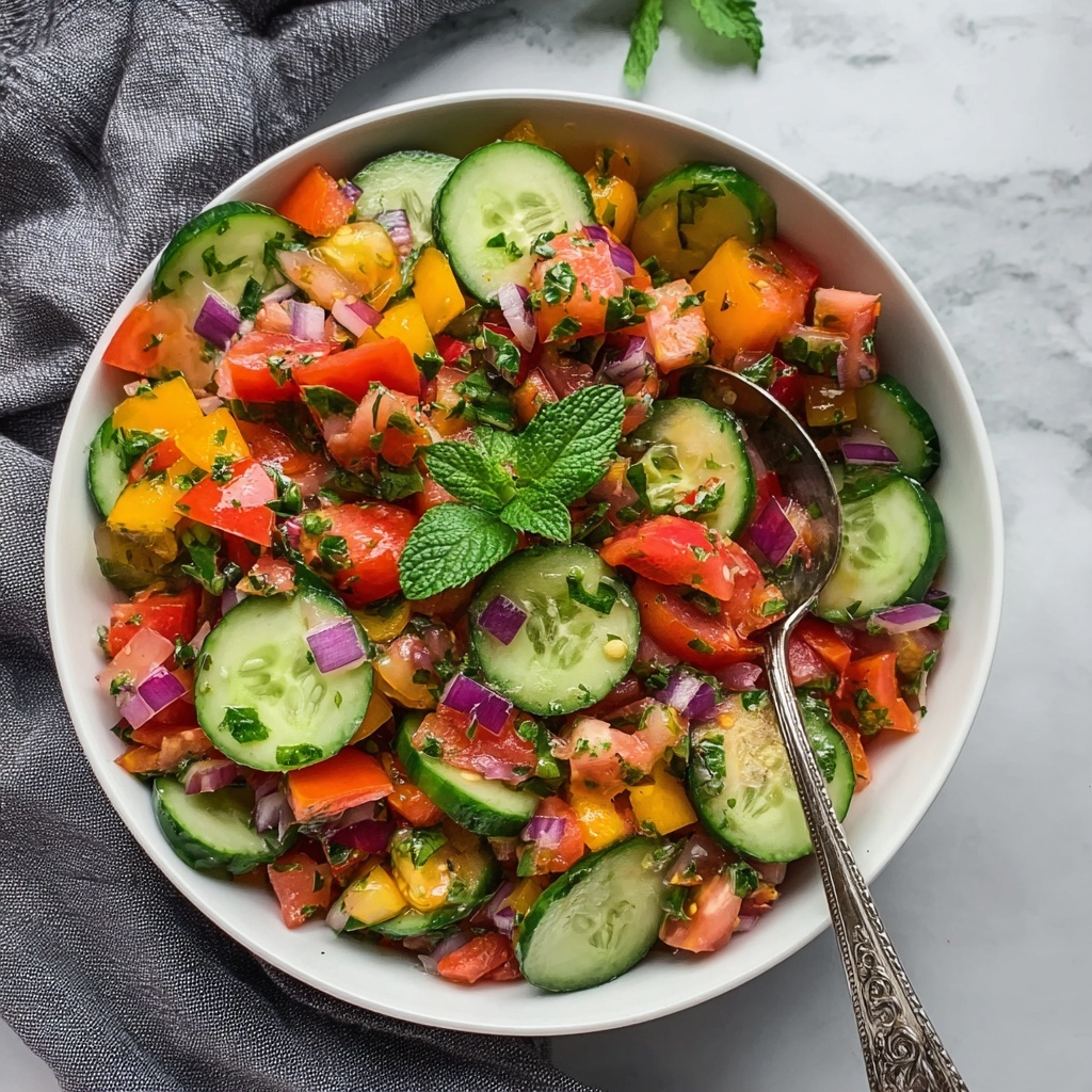 Shirazi Salad: A Fresh and Tangy Persian Delight Recipe - Recipe Image