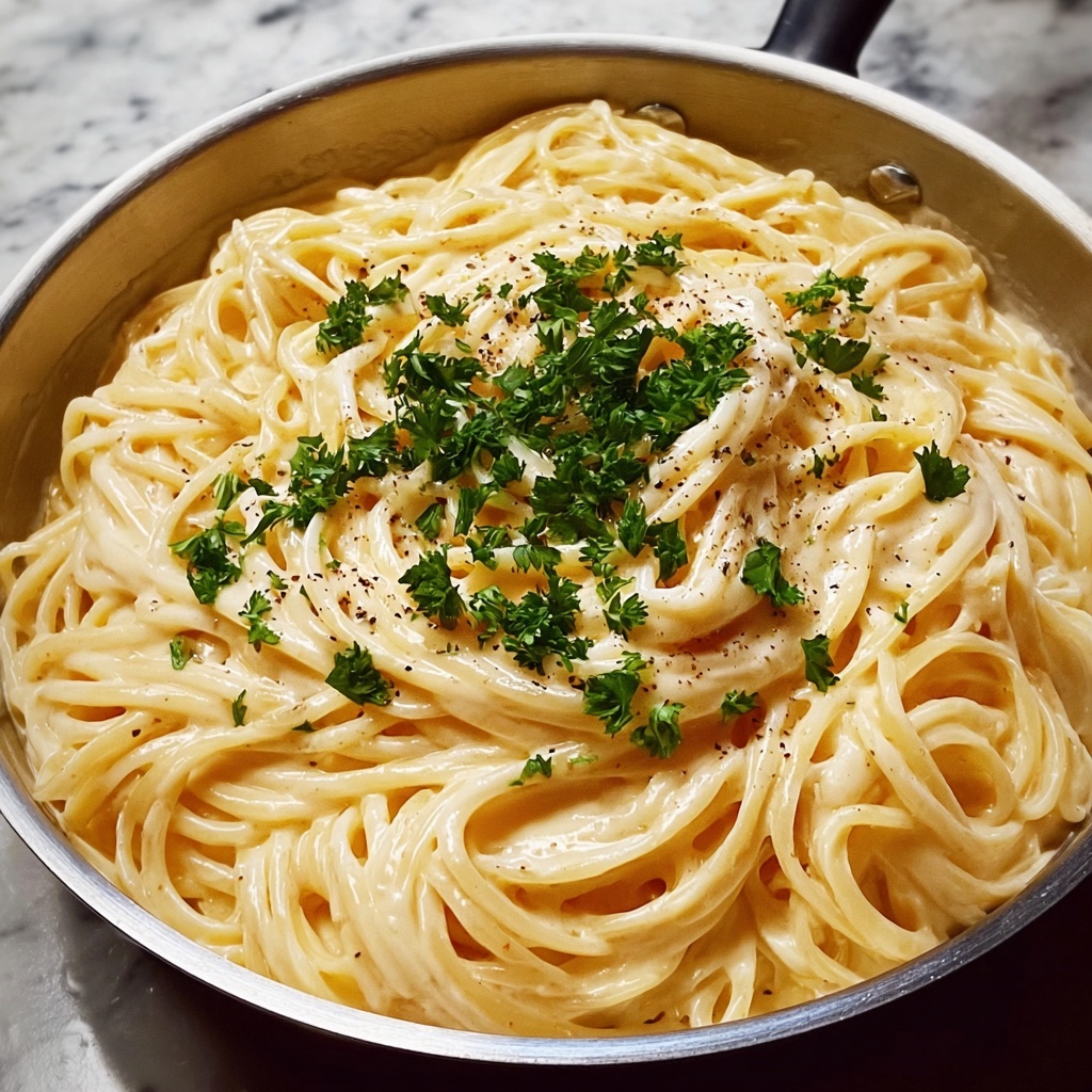 Creamy Garlic Parmesan Spaghetti Recipe - Recipe Image