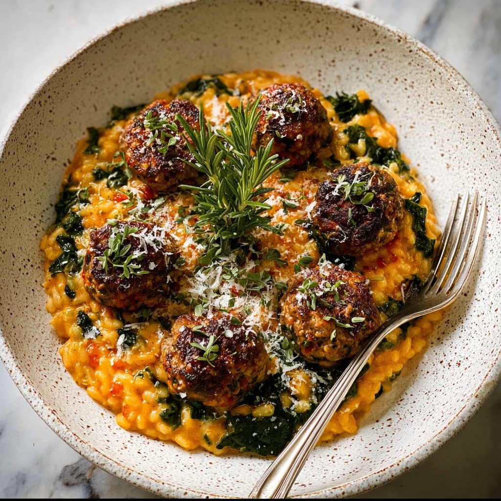 Rosemary Chicken Meatballs with Tomato Orzo Recipe - Recipe Image
