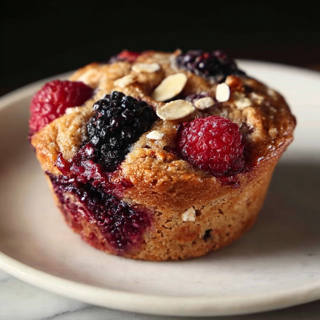 Healthy Berry Oatmeal Protein Muffins Recipe - Recipe Image
