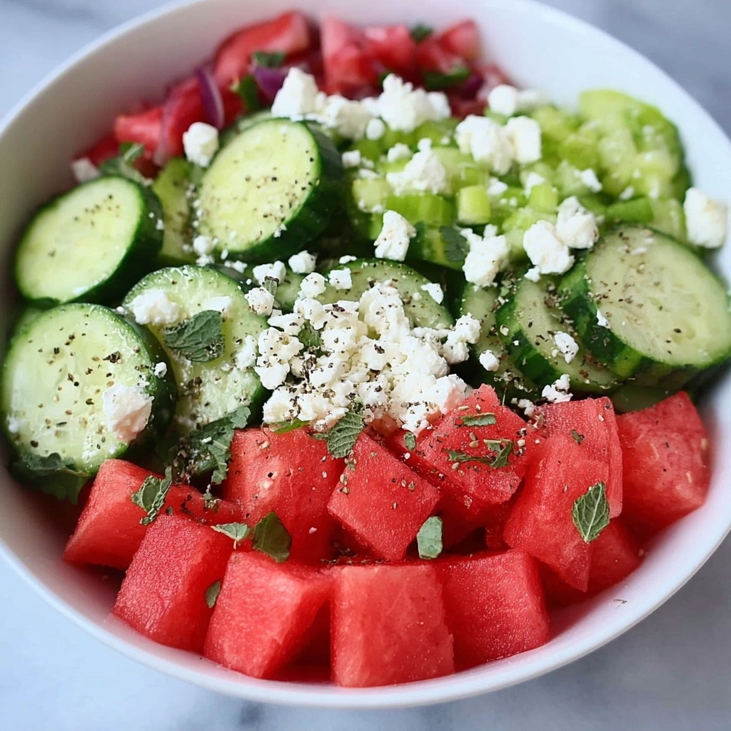 Watermelon Feta Cucumber Salad Recipe - Recipe Image