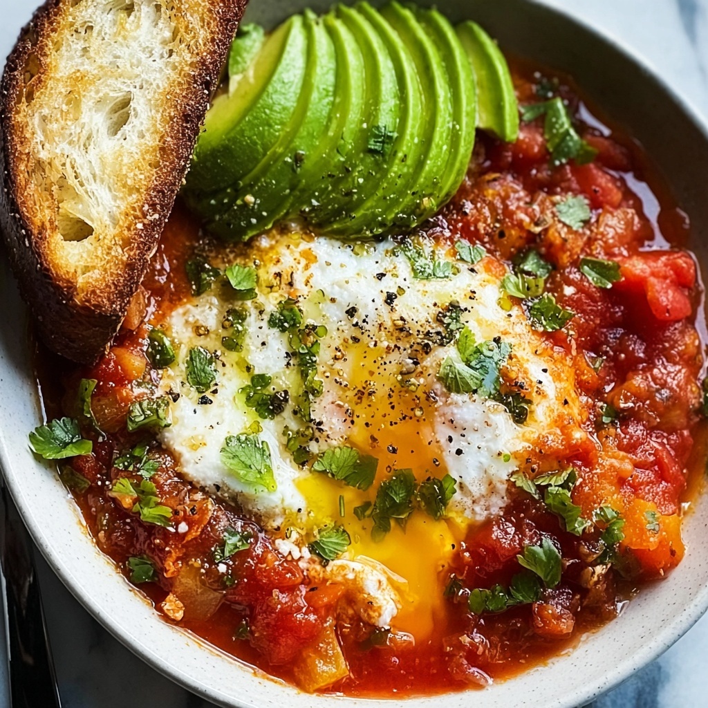 Shakshuka with Feta & Avocado Salad Recipe - Recipe Image