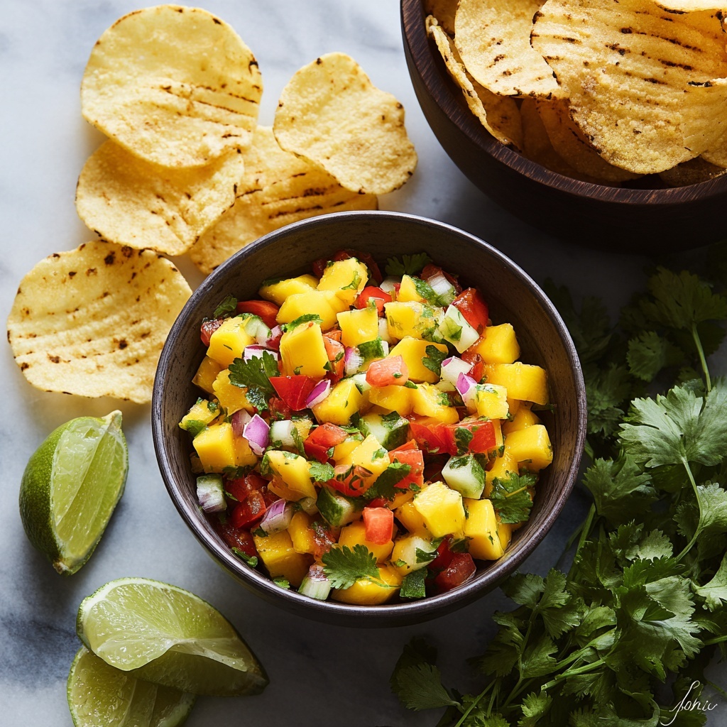 Grilled Pineapple Salsa with Cinnamon Chips Recipe - Recipe Image