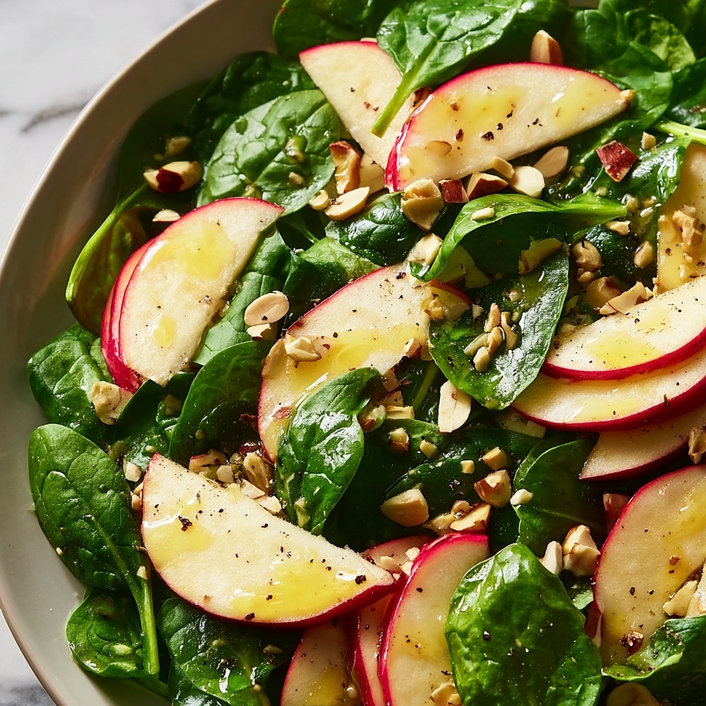 Apple Spinach Salad with Honey-Mustard Lemon Dressing Recipe - Recipe Image