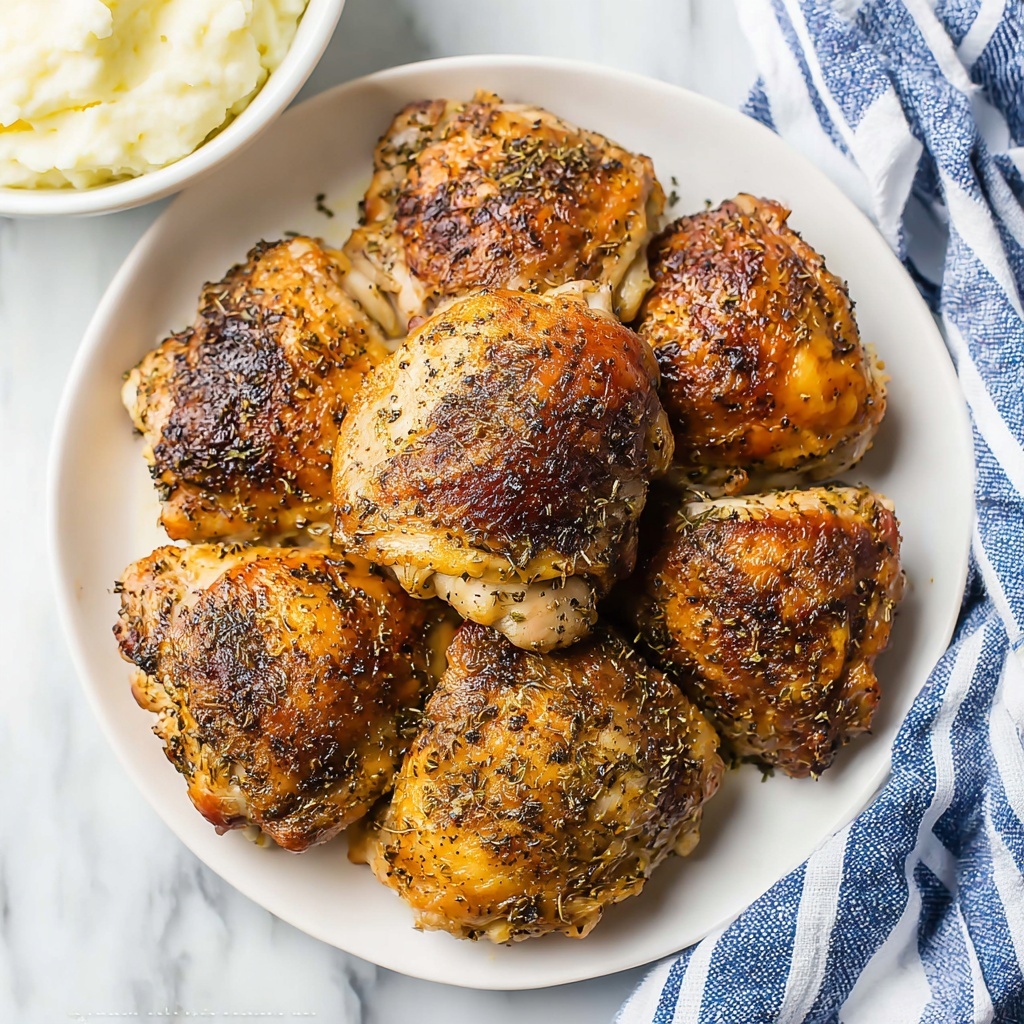 Garlic Parmesan Crispy Chicken Thighs Recipe - Recipe Image