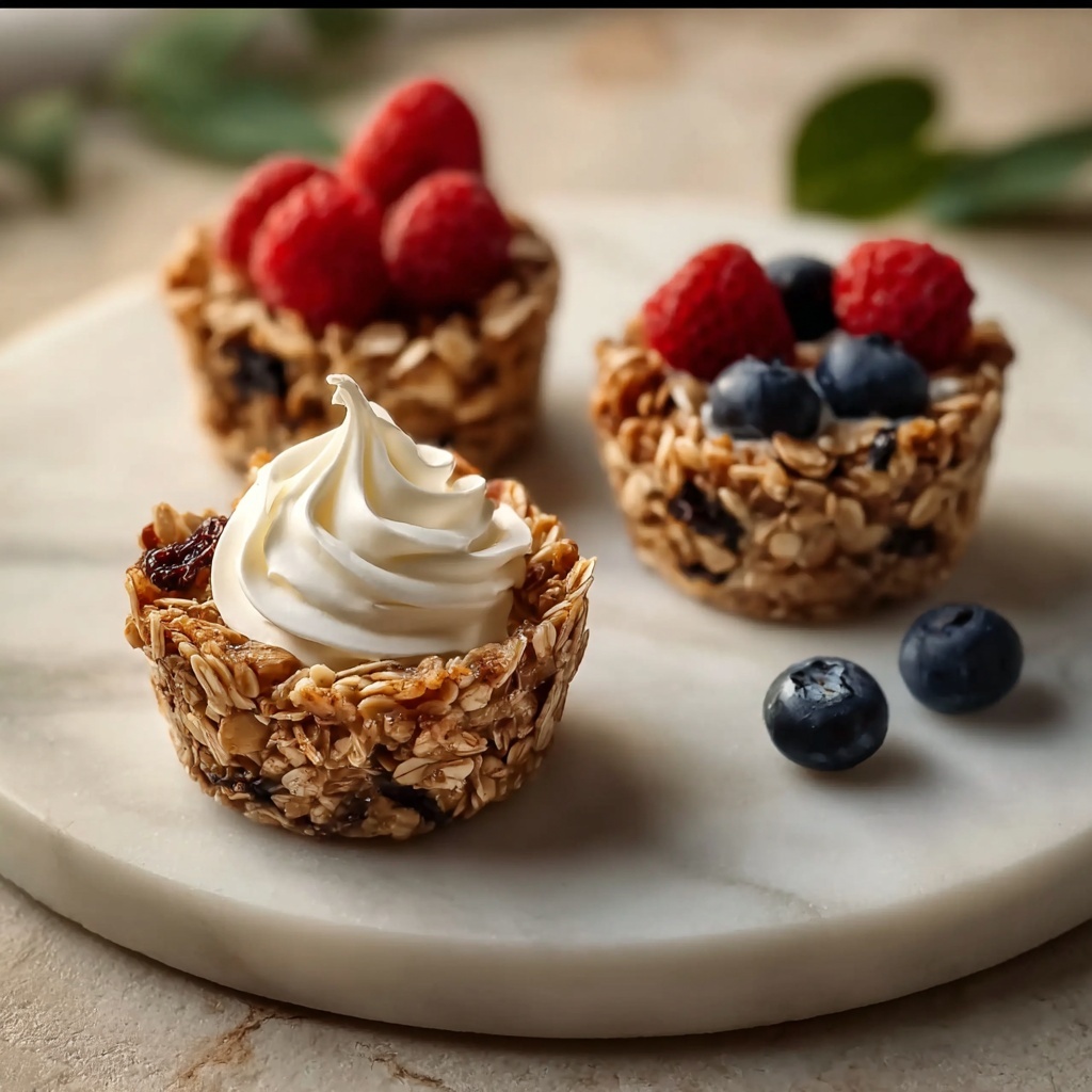 Healthy Granola Cups with Yogurt and Fresh Berries Recipe - Recipe Image