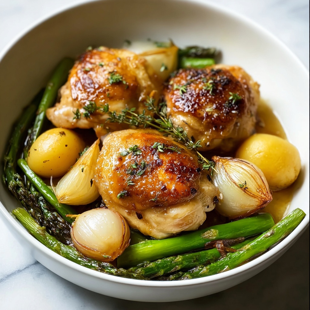 One-Pan Roasted Chicken with Spring Vegetables Recipe - Recipe Image