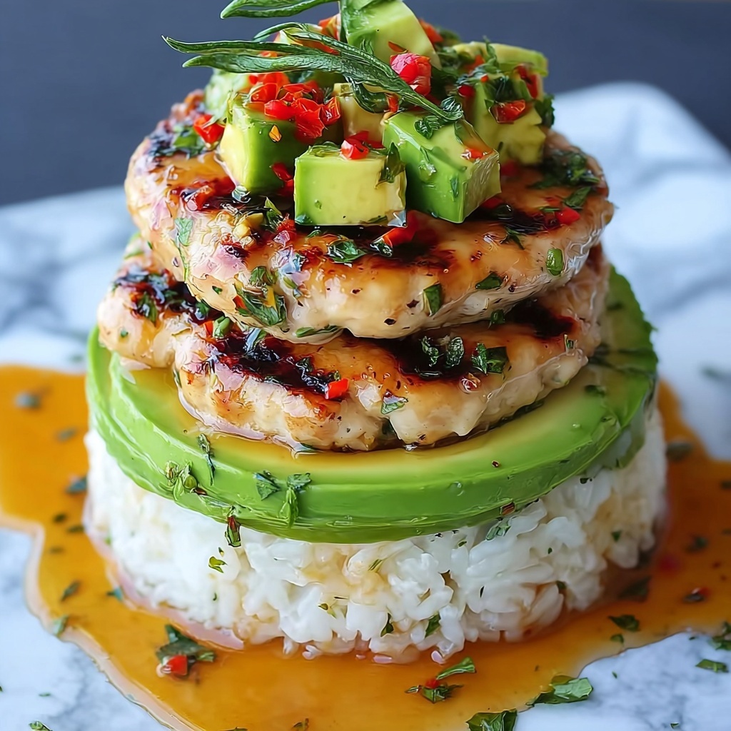 Honey Lime Chicken & Avocado Rice Stack Recipe - Recipe Image